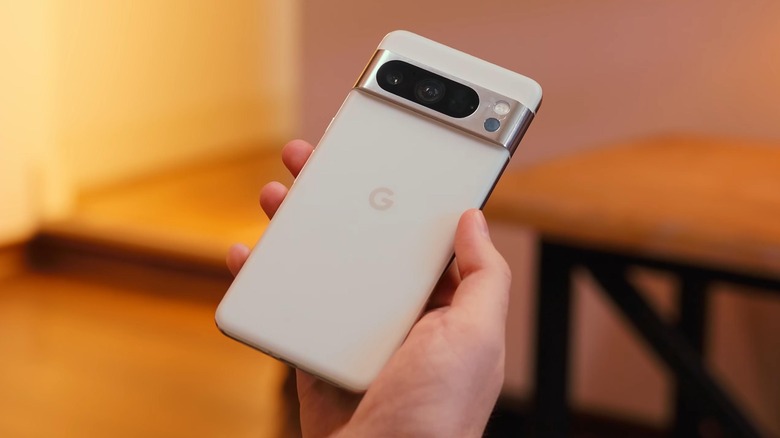 Google Pixel 8 Pro being held