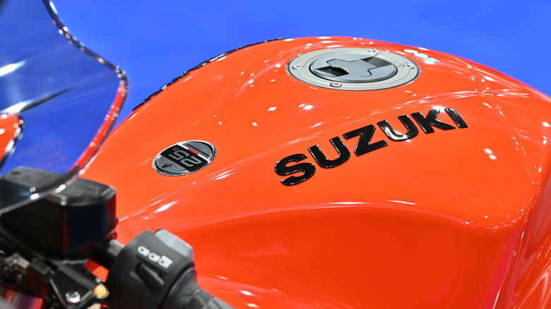 Suzuki logo on motorcycle