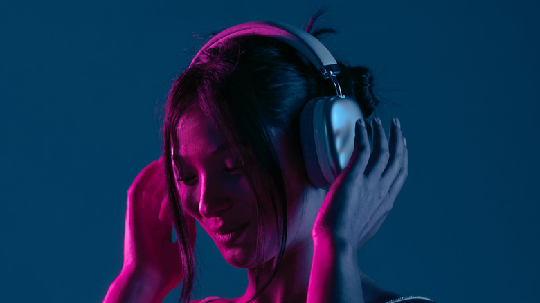 Person listening to music