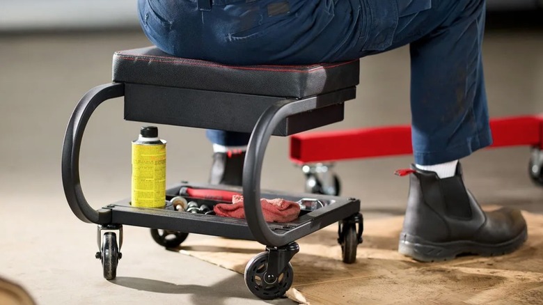 Person sitting on Icon roller seat