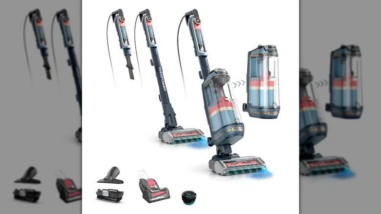 The Shark PowerDetect Transformer Upright Vacuum and its accessories