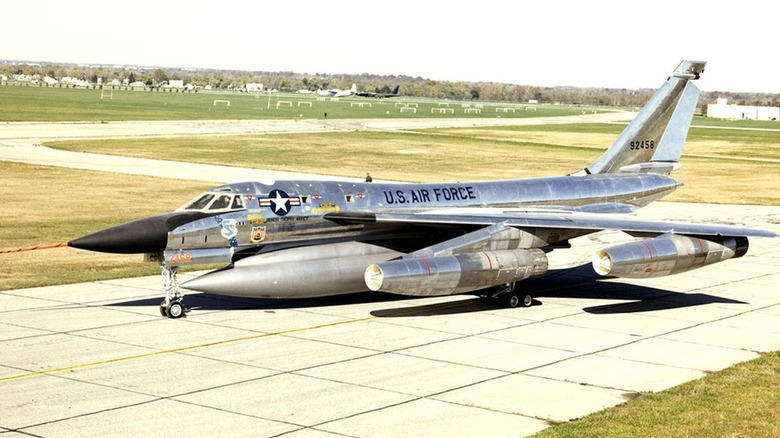 A B-58A Hustler at Air Force Museum's restoration facility
