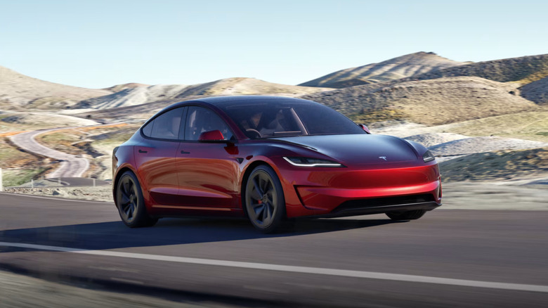 2026 Tesla Model 3 Performance front 3/4 view