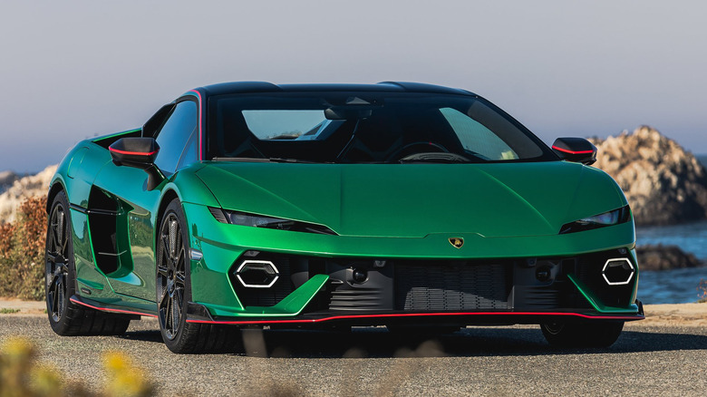 Green Lamborghini Temerario front 3/4 view