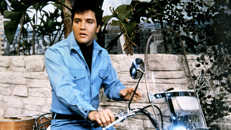 Elvis Presley on motorcycle