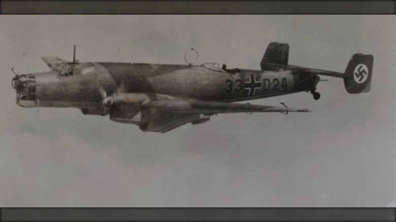 A Junkers Ju 86 R in flight during WWII