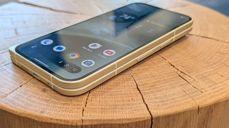 Google Pixel 10 Pro Fold lying closed on table
