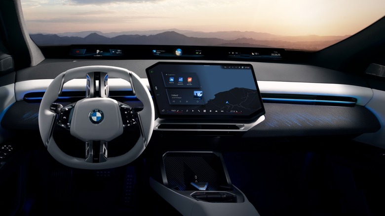 BMW iX3 interior dashboard with Panoramic iDrive