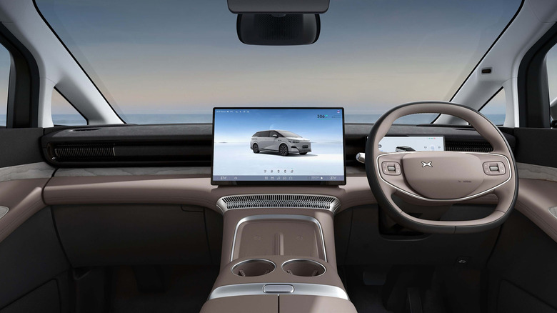 XPeng X9 dashboard with a large center display