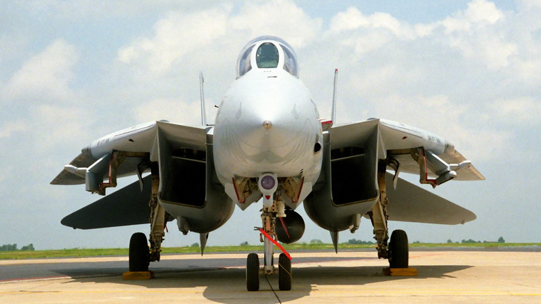 head on view of swept wing aircraft