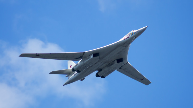 White Tu-160 blackjack in flight