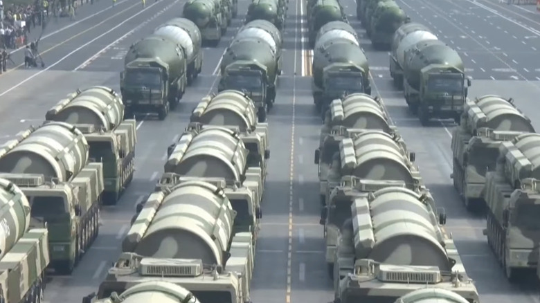 China's DF-5A missiles in a parade.