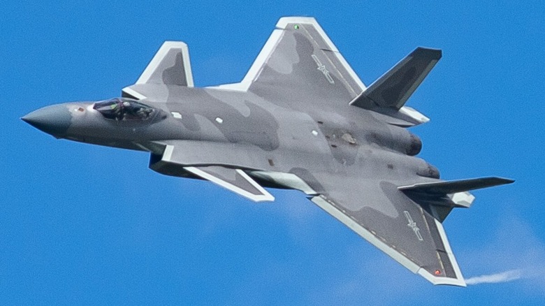 topside three quarter view of the J-20 fighter