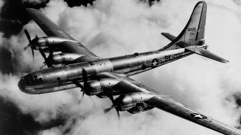 a B-50 Superfortress in flight