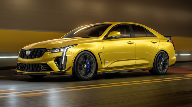Cadillac CT4-V Blackwing driving at speed
