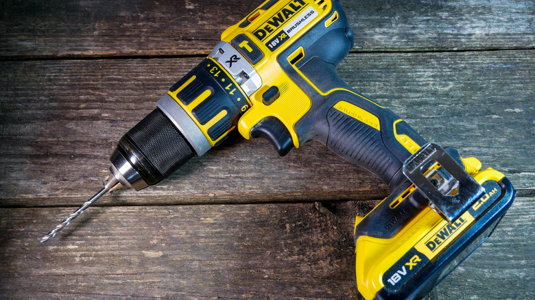 dewalt power drill with battery attached