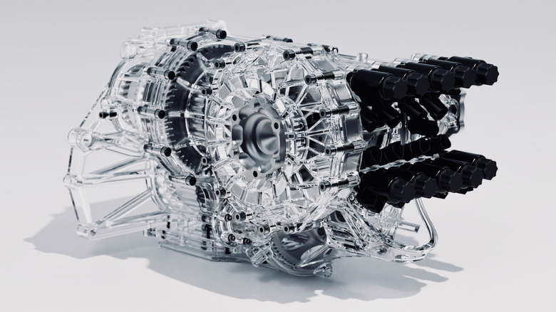Koenigsegg Light Speed Transmission transparent view showing internal geometry