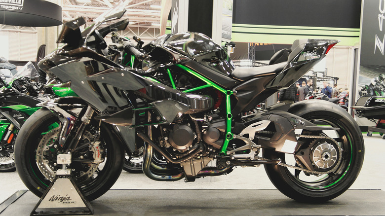 Kawasaki Ninja H2 in showroom