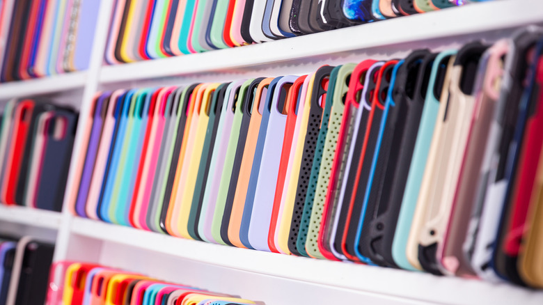 various multicolored phone cases