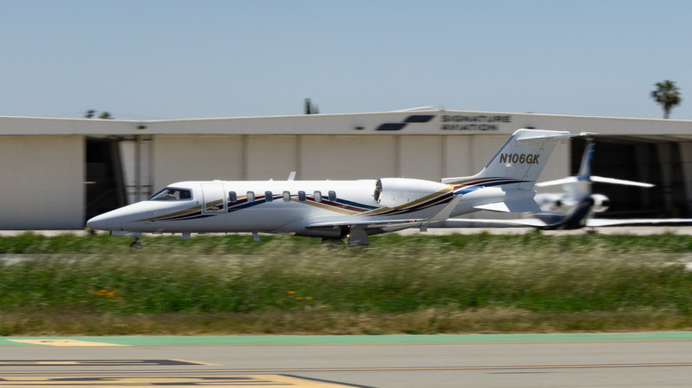 A Bombardier Learjet 70 on a runway