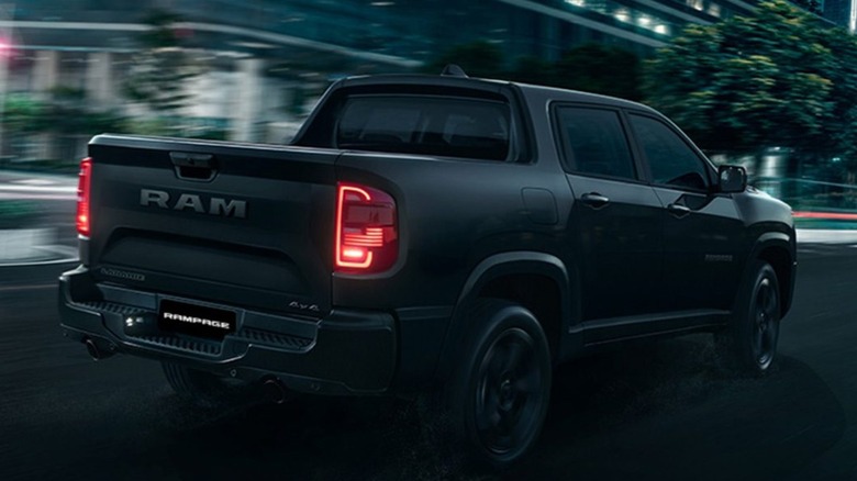Black Ram Rampage truck with tail light easter egg