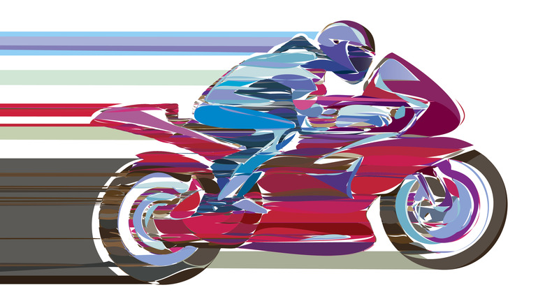 Painting of racing motorcycle