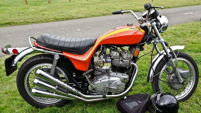 Triumph X-75 Hurricane parked grass