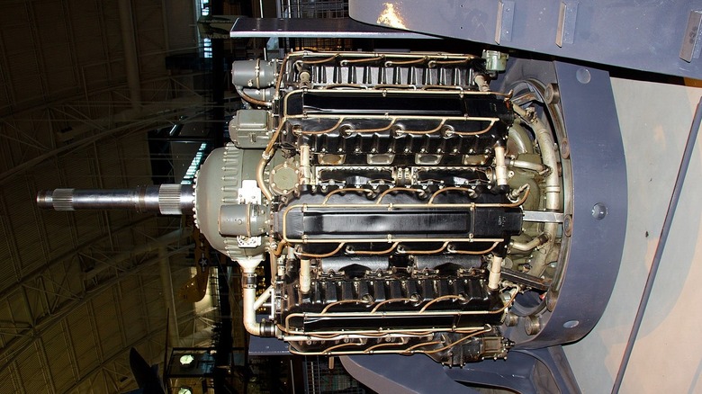 Lycoming XR-7755-3 engine on display in museum