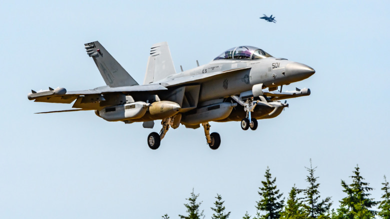 an EA-18G Growler flying