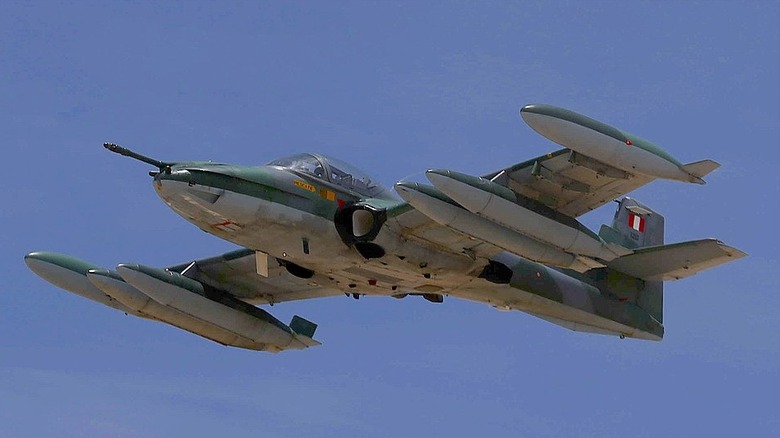 Peruvian A-37 Dragonfly in flight