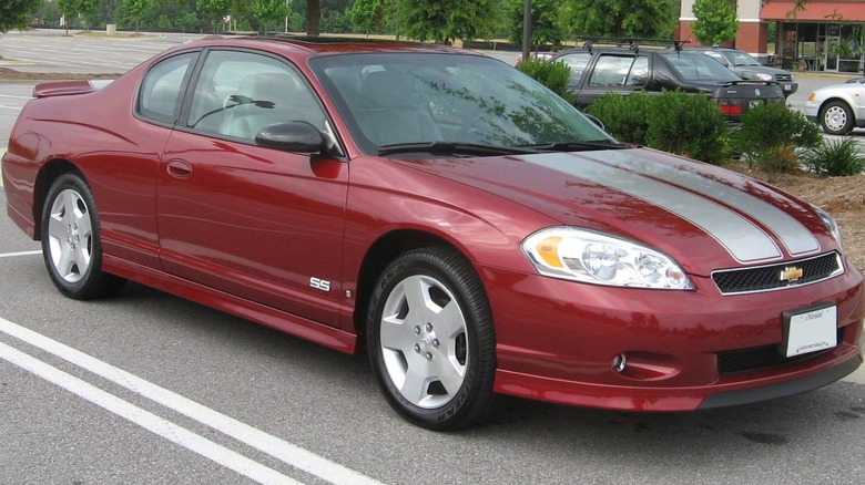 A burgandy Monte Carlo sports silver Le Mans stripes