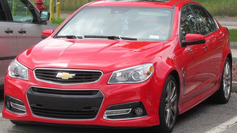 A red Chevrolet SS sits demurely