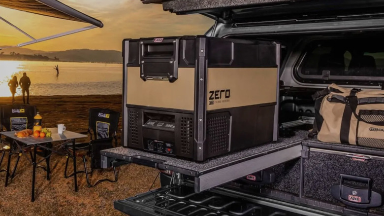 ARB Zero Fridge Freezer at campsite