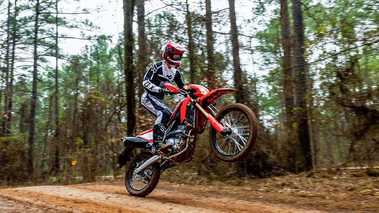 person riding Honda CRF300L motorcycle
