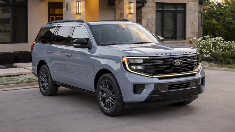 2025 Ford Expedition Stealth Performance packed in front of a building