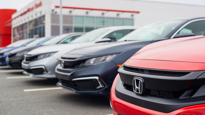 Honda cars lined up 