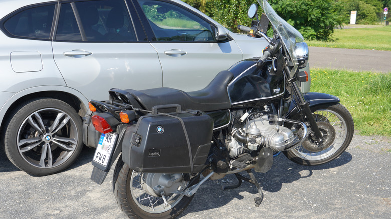 Parked custom BMW R100R