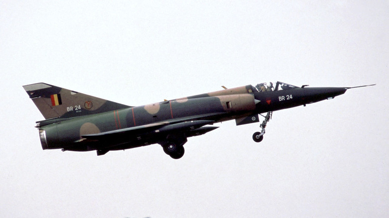 Dassault Mirage 5 taking off from airfield