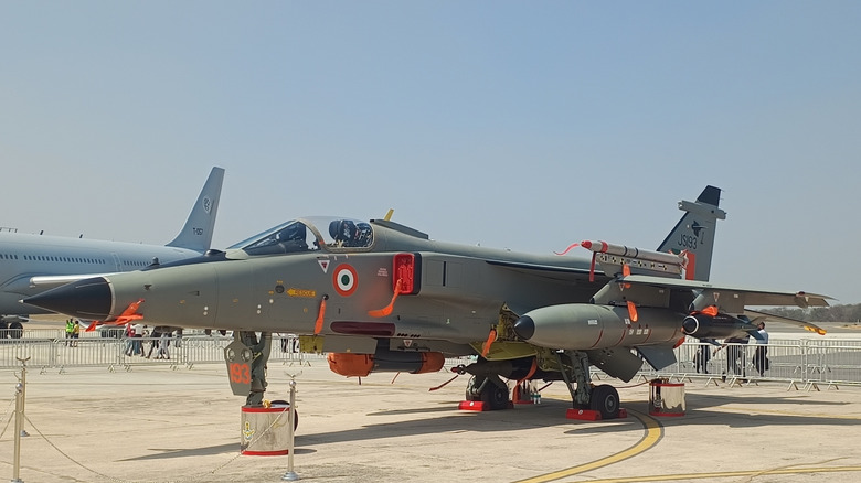 Sepecat Jaguar aircraft parked on tarmac