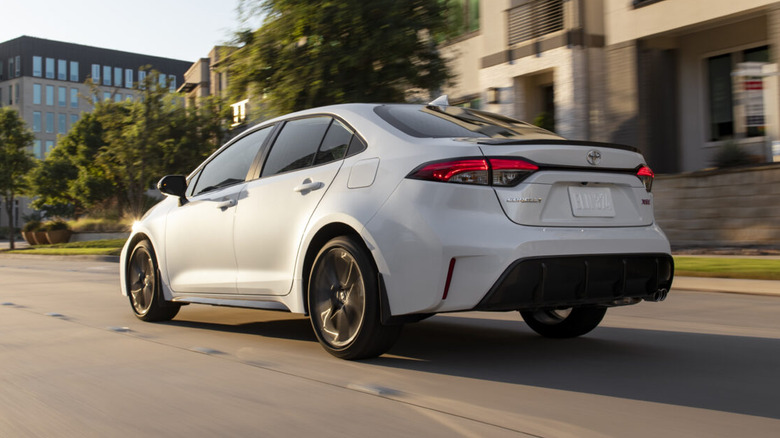 Toyota Corolla driving rear 3/4