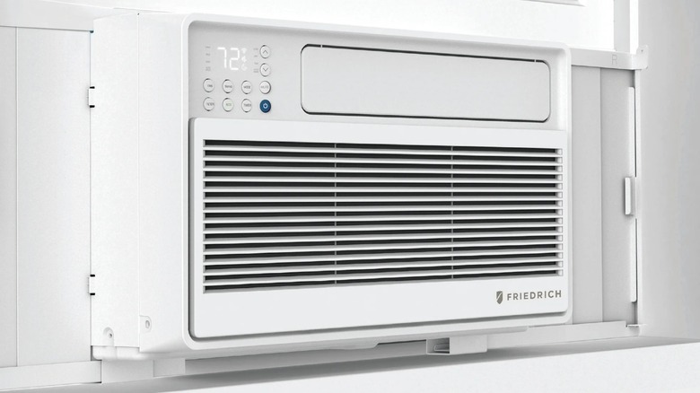 A Friedrich air conditioner in a window.