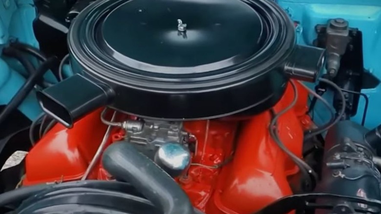 Open engine bay on Impala Z11 showing engine
