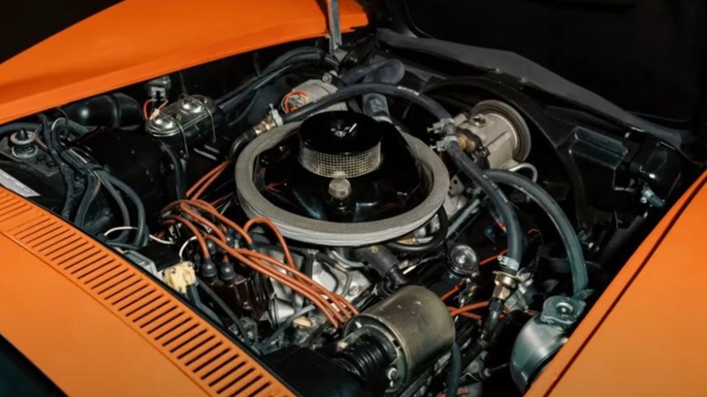 ZL1 Corvette opened hood showing engine