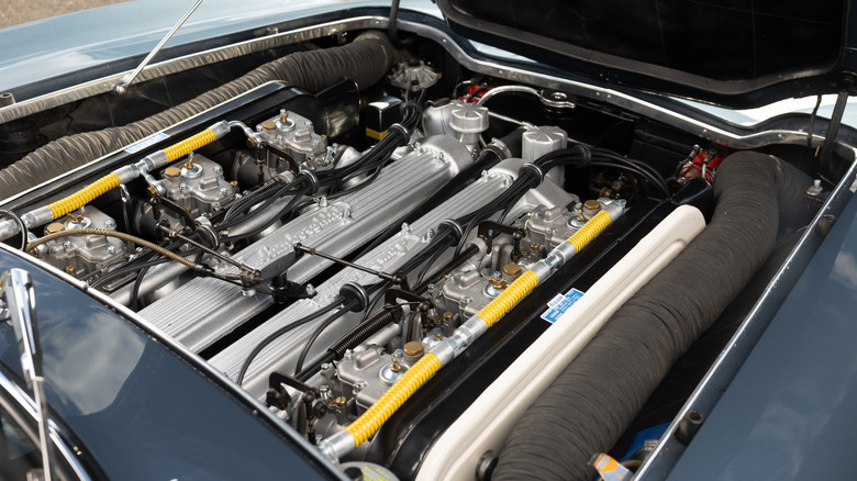 3.5-liter Lamborghini V12 inside a Lamborghini 350 GT engine bay