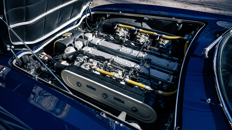 3.5-liter Lamborghini V12 inside a Lamborghini 350 GT engine bay