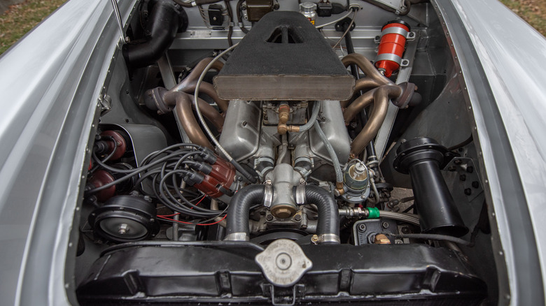 Fiat 2.0-liter Tipo 104 engine in the engine bay of a Fiat 8V