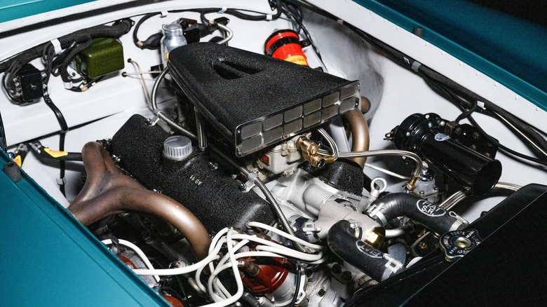 Fiat 2.0-liter Tipo 104 engine in the engine bay of a Fiat 8V