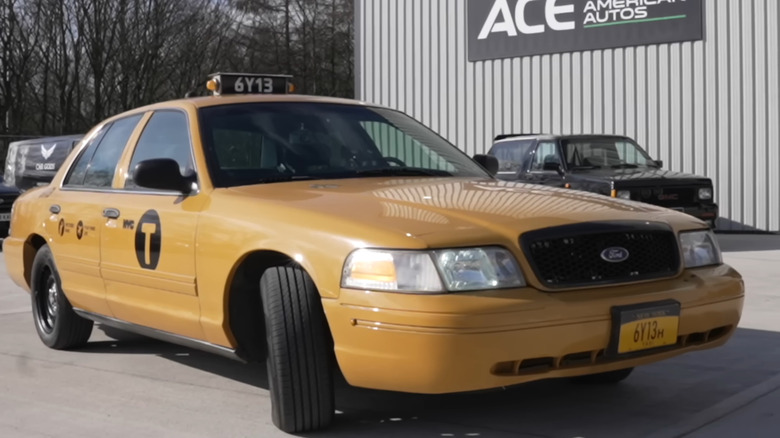NYPD undercover disguised taxi cab Ford Crown Victoria front 3/4 view