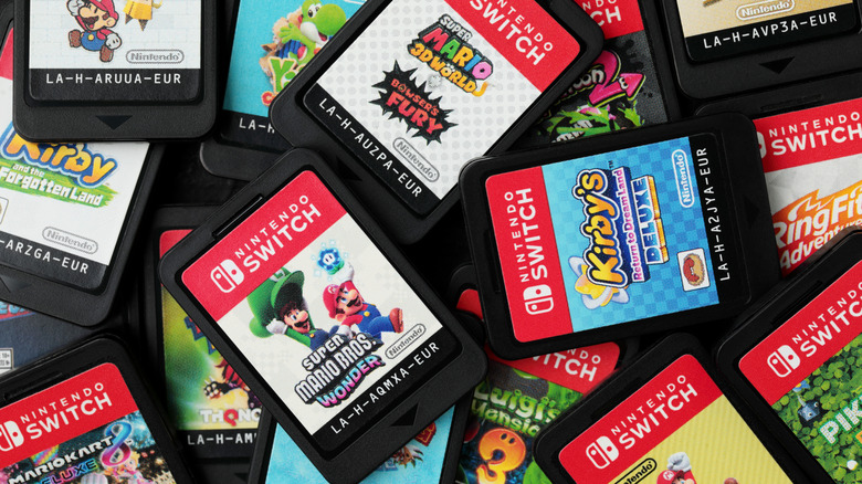 Collection of Nintendo Switch cartridges