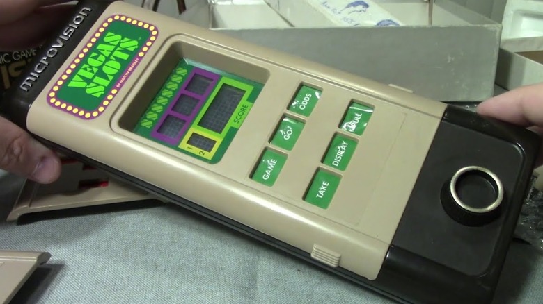 The Milton Bradley Microvision with Vegas Slots loaded